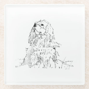 Cavalier King Charles Spaniel, Minimalistische Kun Glasuntersetzer