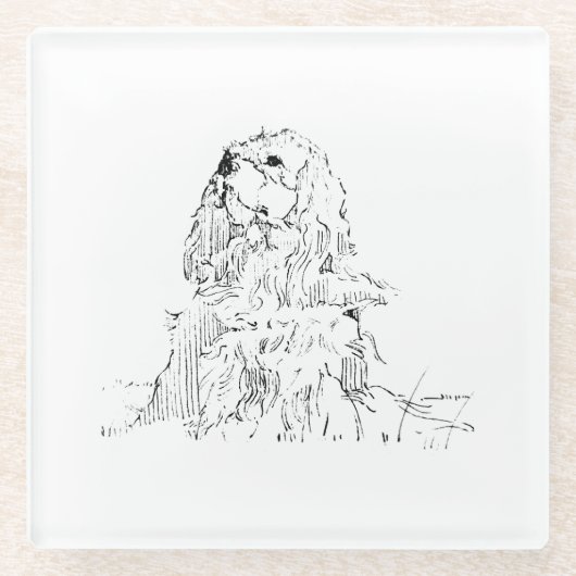 Cavalier King Charles Spaniel, Minimalistische Kun Glasuntersetzer (Vorderseite)