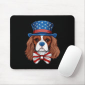 Cavalier King Charles Spaniel mit der US-Flagge In Mousepad (Mit Mouse)