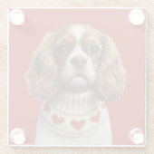 Cavalier King Charles Spaniel mit Herz Glasuntersetzer (Rückseite)