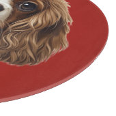 Cavalier King Charles Spaniel mit Herz Schneidebrett (Ecke)