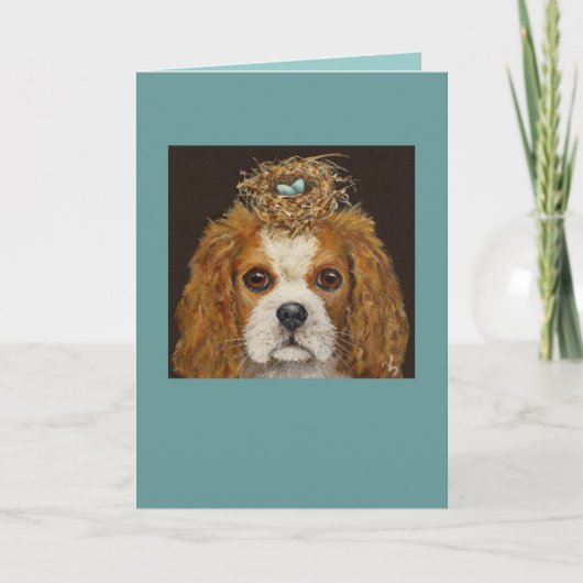 Cavalier King Charles Spaniel mit Nestkarte Karte (Vorderseite)