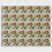 Cavalier King Charles Spaniel mit Ostereiern Geschenkpapier (Flach)