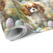 Cavalier King Charles Spaniel mit Ostereiern Geschenkpapier (Rolleneckpunkt)