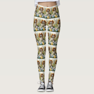 Cavalier King Charles Spaniel mit Ostereiern Leggings