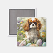 Cavalier King Charles Spaniel mit Ostereiern Magnet (Vorderseite/Rückseite)