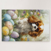 Cavalier King Charles Spaniel mit Ostereiern Puzzle (Horizontal)