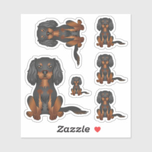 Cavalier King Charles Spaniel mit schwarzer und br Aufkleber