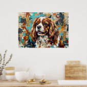 Cavalier King Charles Spaniel Mixed Media Collage  Poster (Küche)