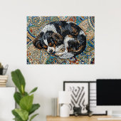 Cavalier King Charles Spaniel Mosaik Mandala Poste Poster (Heimbüro)