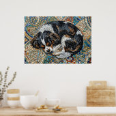Cavalier King Charles Spaniel Mosaik Mandala Poste Poster (Küche)