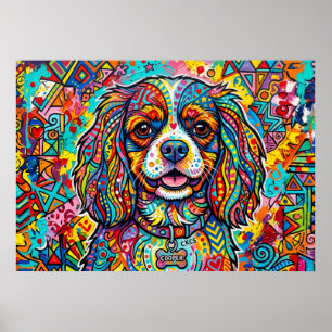 Cavalier King Charles Spaniel Neo-Pop-Volks-Kunst Poster