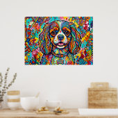 Cavalier King Charles Spaniel Neo-Pop-Volks-Kunst Poster (Küche)