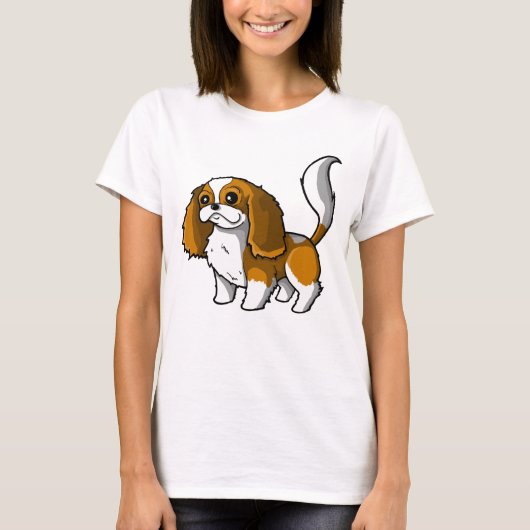 Cavalier King Charles Spaniel niedlich Hundeschema T-Shirt (Vorderseite)