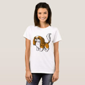 Cavalier King Charles Spaniel niedlich Hundeschema T-Shirt (Vorne ganz)