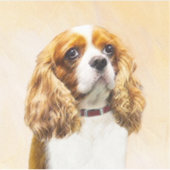 Cavalier King Charles Spaniel Original Malerei Aufkleber (Vorderseite)