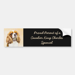 Cavalier King Charles Spaniel Original Malerei Autoaufkleber