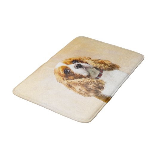 Cavalier King Charles Spaniel Original Malerei Badematte (Schrägansicht)