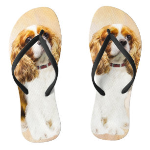 Cavalier King Charles Spaniel Original Malerei Badesandalen