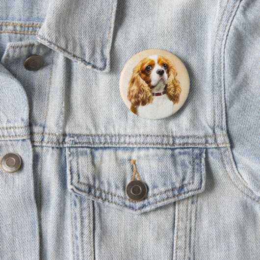 Cavalier King Charles Spaniel Original Malerei Button (Beispiel)