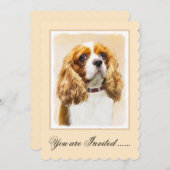 Cavalier King Charles Spaniel Original Malerei Einladung (Vorne/Hinten)