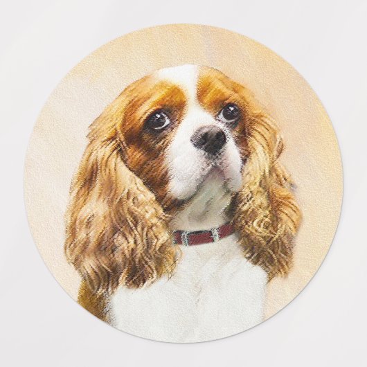 Cavalier King Charles Spaniel Original Malerei Etiketten (Design 2)