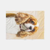Cavalier King Charles Spaniel Original Malerei Fleecedecke (Vorderseite (Horizontal))