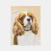 Cavalier King Charles Spaniel Original Malerei Fleecedecke (Vorderseite)