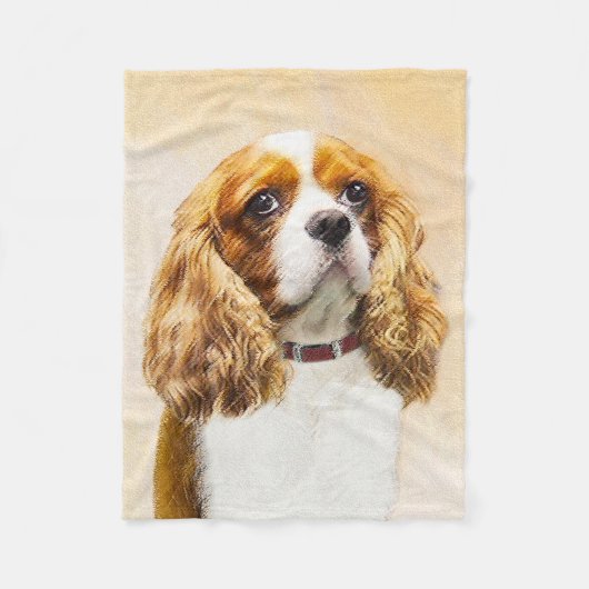 Cavalier King Charles Spaniel Original Malerei Fleecedecke (Vorderseite)
