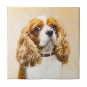 Cavalier King Charles Spaniel Original Malerei Fliese (Vorderseite)