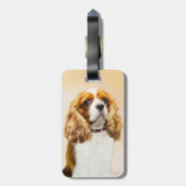 Cavalier King Charles Spaniel Original Malerei Gepäckanhänger (Rückseite vertikal)