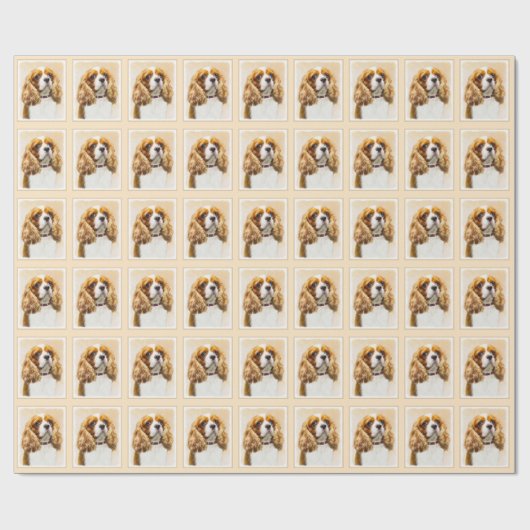 Cavalier King Charles Spaniel Original Malerei Geschenkpapier (Flach)
