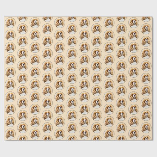 Cavalier King Charles Spaniel Original Malerei Geschenkpapier (Flach)