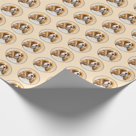 Cavalier King Charles Spaniel Original Malerei Geschenkpapier (Ecke)