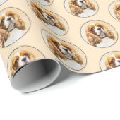Cavalier King Charles Spaniel Original Malerei Geschenkpapier (Rolleneckpunkt)