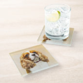 Cavalier King Charles Spaniel Original Malerei Glasuntersetzer (Schrägansicht)