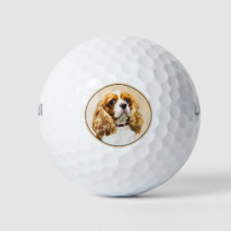 Cavalier King Charles Spaniel Original Malerei Golfball