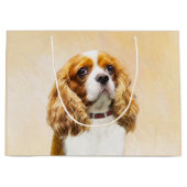 Cavalier King Charles Spaniel Original Malerei Große Geschenktüte (Vorderseite)