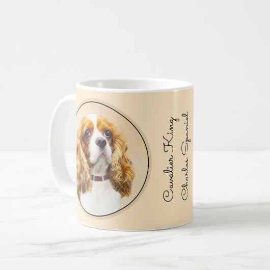 Cavalier King Charles Spaniel Original Malerei Kaffeetasse (Vorderseite Links)