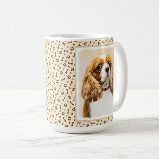 Cavalier King Charles Spaniel Original Malerei Kaffeetasse (VorderseiteRechts)