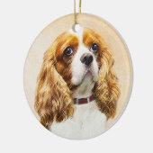 Cavalier King Charles Spaniel Original Malerei Keramik Ornament (Links)
