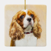 Cavalier King Charles Spaniel Original Malerei Keramikornament (Rückseite)