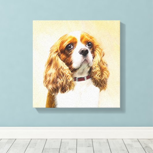 Cavalier King Charles Spaniel Original Malerei Leinwanddruck (Insitu (Holzboden))