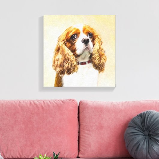 Cavalier King Charles Spaniel Original Malerei Leinwanddruck (Insitu (Wohnzimmer))