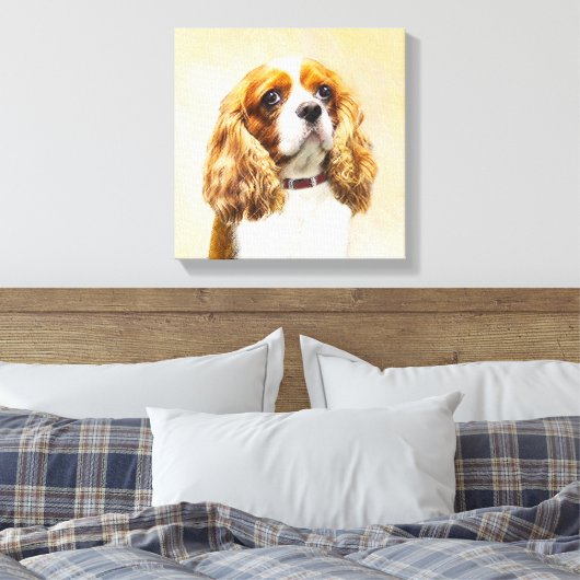 Cavalier King Charles Spaniel Original Malerei Leinwanddruck (Insitu (Schlafzimmer))