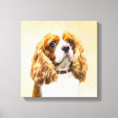 Cavalier King Charles Spaniel Original Malerei Leinwanddruck (Vorderseite)