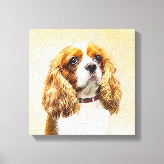 Cavalier King Charles Spaniel Original Malerei Leinwanddruck (Vorderseite)