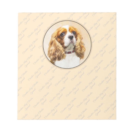 Cavalier King Charles Spaniel Original Malerei Notizblock (Vorderseite)