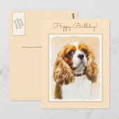Cavalier King Charles Spaniel Original Malerei Postkarte (Vorne/Hinten)