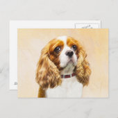 Cavalier King Charles Spaniel Original Malerei Postkarte (Vorne/Hinten)